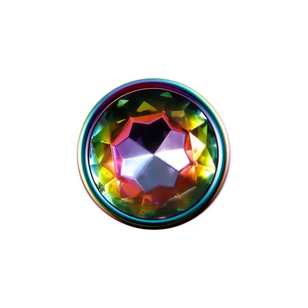 Evolved Rainbow Metal Plug - Large Coloured 12.9 cm Large Butt Plug with Gem Base
