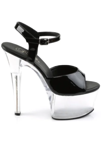 Aspire 6" Clear & Patent Platforrm Sandal By Pleaser