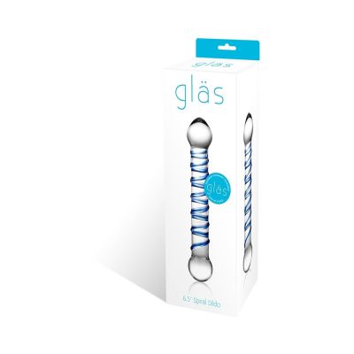 Glas 6 55in Spiral Glass Beaded Dildo