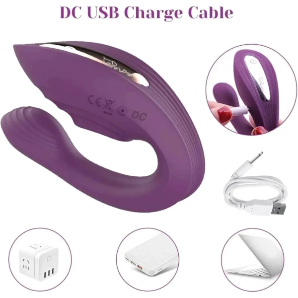 Tracy’s Dog Nina Dual Stim Vibrator With Clitoral Tapper, Flexible Internal Stimulator & Remote - Purple