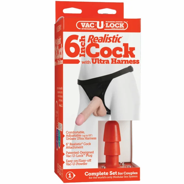 VacULock Ultra Harness 2 And Plug With 7 Inch Realistic Cock