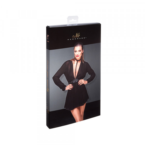 Noir Handmade Chiffone Minidress With Choker 3xl