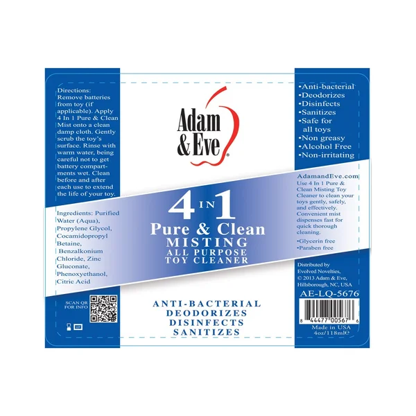 Adam And Eve 4 In 1 Pure And Clean Misting Toy Cleaner — image 6 of 6