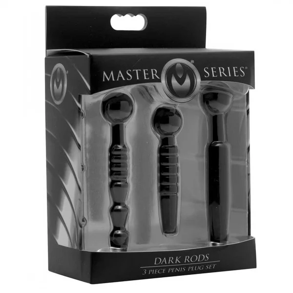 Dark Rods 3 Piece Black Silicone Penis Plug Set — image 4 of 4