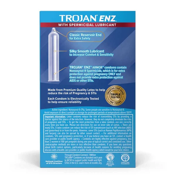 Trojan ENZ Armor Latex Condoms with Spermicidal Lubricant 12 Pack — image 3 of 4