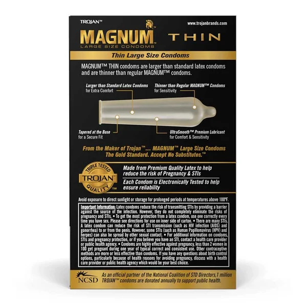 Trojan Magnum Thin Latex Condoms 12 Pack — image 2 of 2