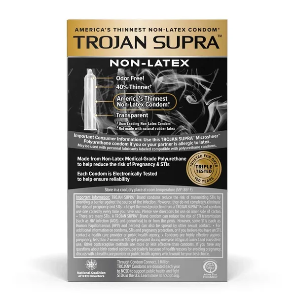 Trojan Supra Microsheer Non Latex Lubricated Condoms 6 Pack — image 2 of 4