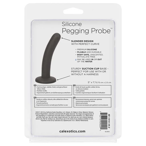 Black Silicone 5 Inch Pegging Probe and Anal Dildo — image 4 of 5