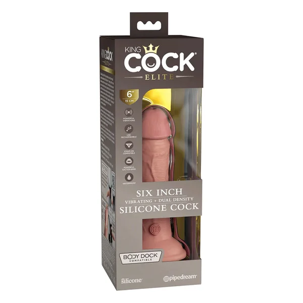 King Cock Elite 6 Inch Vibrating Silicone Dual Density Dong by Pipedream Products — image 8 of 18