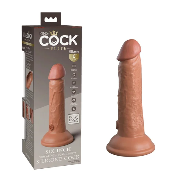 King Cock Elite 6 Inch Vibrating Silicone Dual Density Dong by Pipedream Products — image 10 of 18