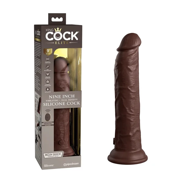 King Cock Elite 9 Inch Dual Density Vibrating Silicone Dildo with Remote — image 11 of 20