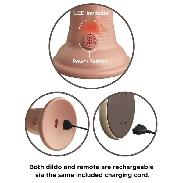 King Cock Elite 9 Inch Dual Density Vibrating Silicone Dildo with Remote — image 7 of 20