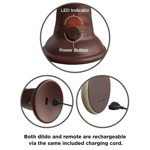 King Cock Elite 9 Inch Dual Density Vibrating Silicone Dildo with Remote — image 17 of 20