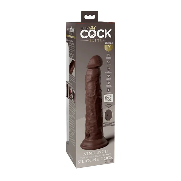 King Cock Elite 9 Inch Dual Density Vibrating Silicone Dildo with Remote — image 19 of 20