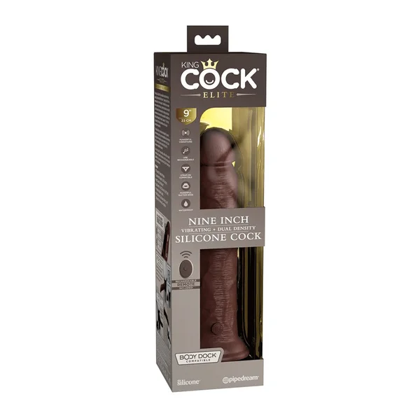 King Cock Elite 9 Inch Dual Density Vibrating Silicone Dildo with Remote — image 20 of 20