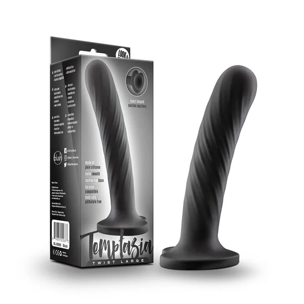 Temptasia Twist 4.5 Inch Small Black Silicone Dildo by Blush Novelties — image 2 of 8