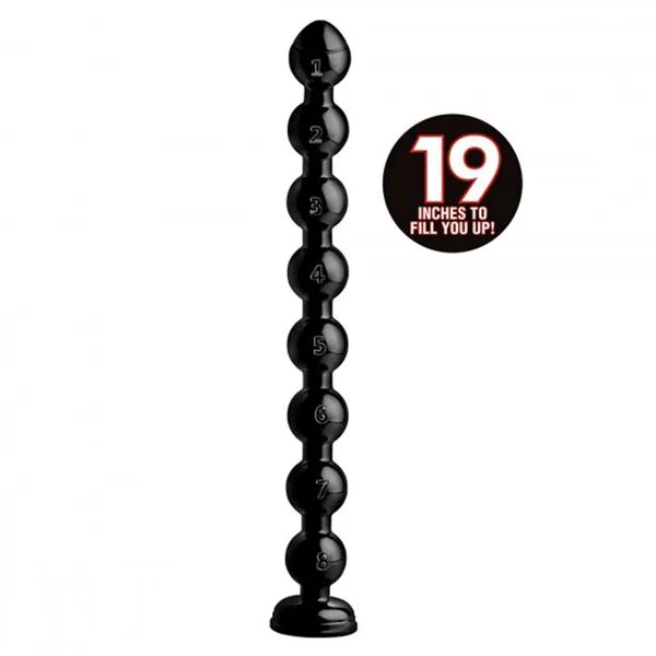 Hosed 19 Inch Black Beaded Thick Anal Snake — image 3 of 4