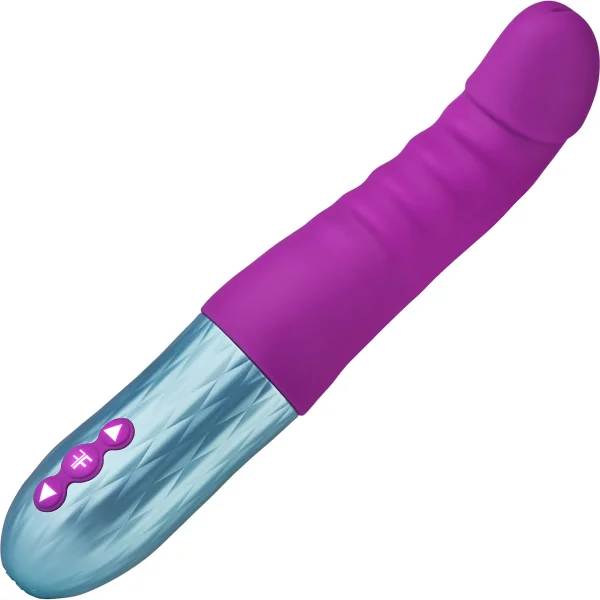 Cadenza Rechargeable Silicone Thrusting Dildo By FemmeFunn - Purple