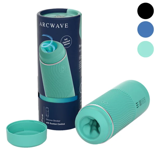 Arcwave POW Silicone Dual Entry Penis Stroker - Blue