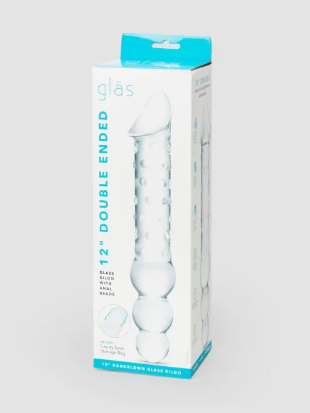 Gläs Realistic Textured Double Ended Glass Dildo 12 Inch