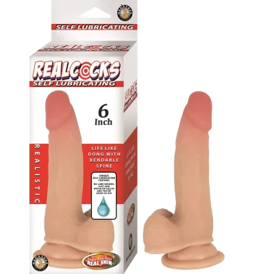 Realcocks Self Lubricating Dong 6 Inch Flesh