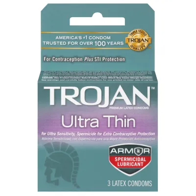 Trojan Ultra Thin Armor Spermicidal Box of 3