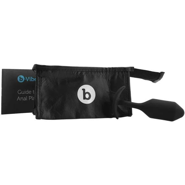 b-Vibe Snug Plug 2 Medium Silicone Weighted Butt Plug - Black