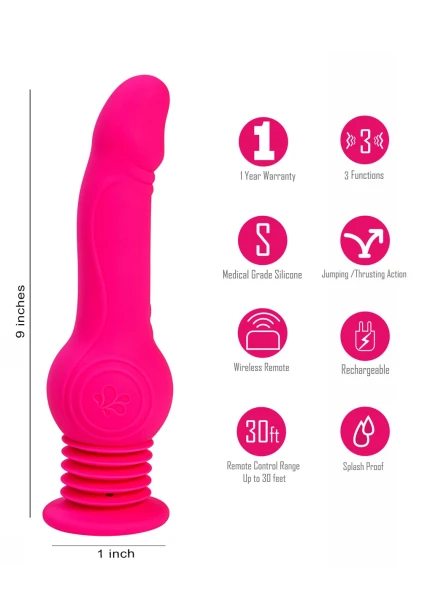 Velvet Hammer - Thrusting Plug Vibrator with Remote Control
