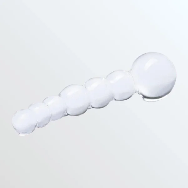 Gläs Curved Beaded Glass Dildo - Clear