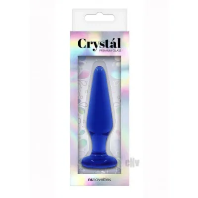 Crystal Glass Tapered Plug Med Blue