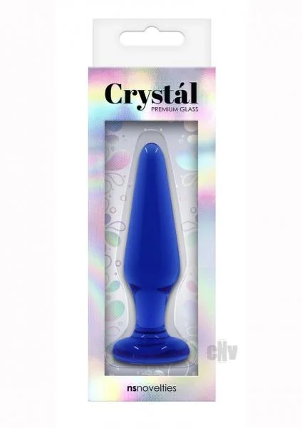 Crystal Glass Tapered Plug Med Blue