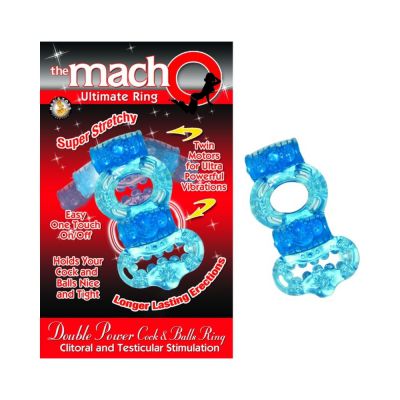 Double Power Cock and Ball Ring Blue