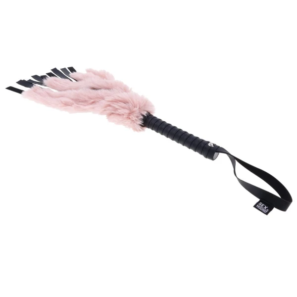 Sex & Mischief Brat Faux Fur Flogger By Sportsheets - Pink & Black