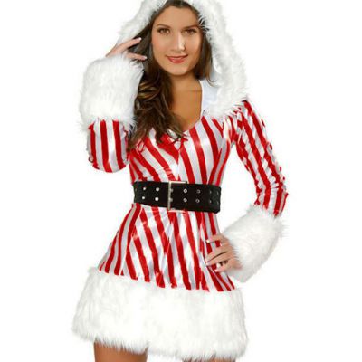 Sexy Candy Cane Costume Red white One Size