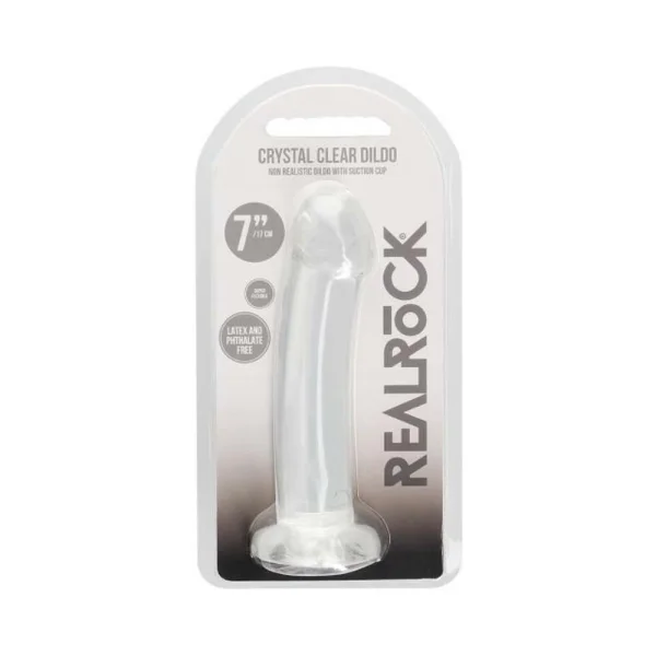 Realrock Crystal Clear Non-realistic Dildo With Suction Cup 6.7 In. Translucent