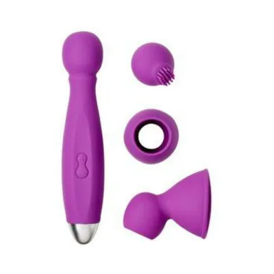 Personal Massagers Cloud 9 Health Wellness Wand Kit 9 Function Flexible Head Purple