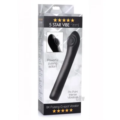 5 Star 9x Pulsing G spot Silicone Vibrator Black