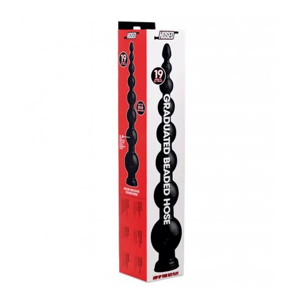 Hosed 19 Inch Black Graduated Bead Anal Snake — image 4 of 4