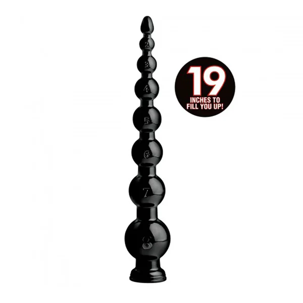 Hosed 19 Inch Black Graduated Bead Anal Snake — image 3 of 4