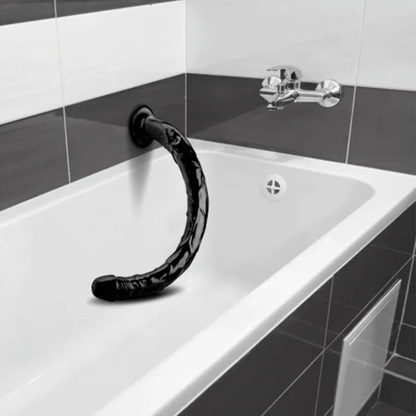 Hosed 19 Inch Black Realistic Anal Dildo — image 5 of 7
