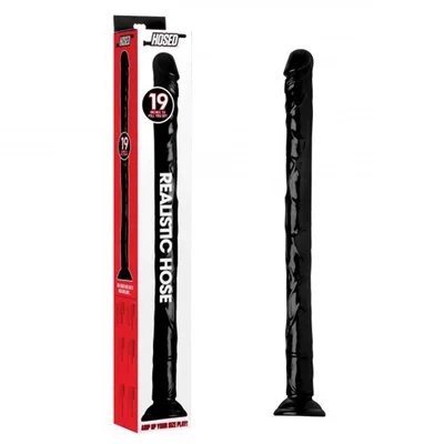 Hosed 19 Inch Black Realistic Anal Dildo