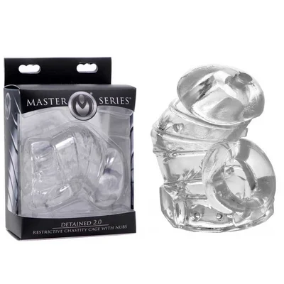 Detained 2 0 Restrictive 3 Inch Chastity Cage with Nubs by Master Series