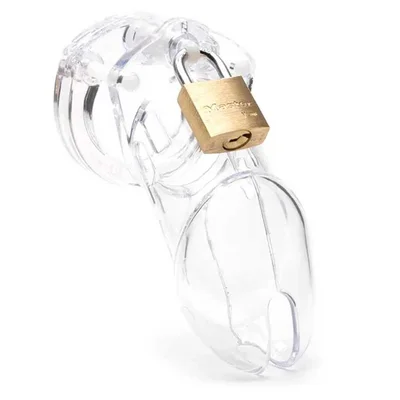 CB 6000 3 25 Inch Clear Chastity Cock Cage Kit by CB X