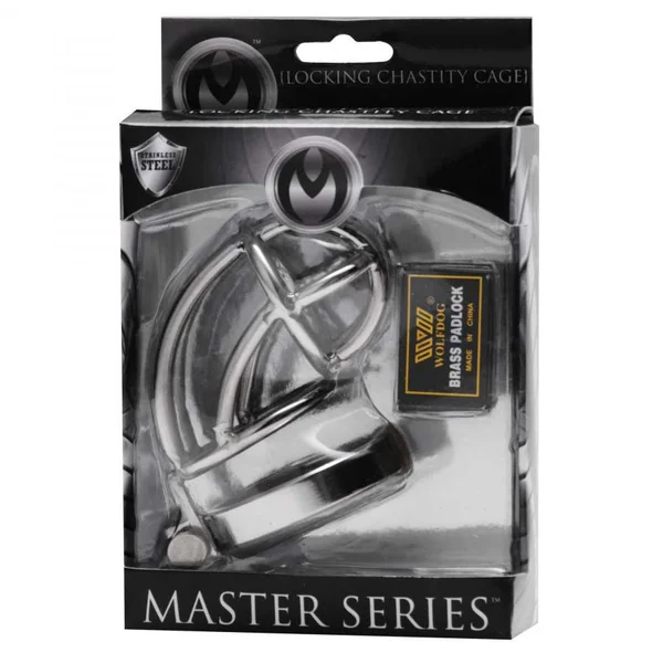 Captus 4 Inch Stainless Steel Locking Chastity Cage by Master Series — image 3 of 3