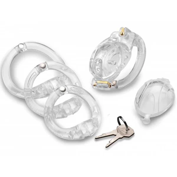 Customizable Locking 3.5 Inch Adjustable Clear Chastity Cage — image 3 of 7