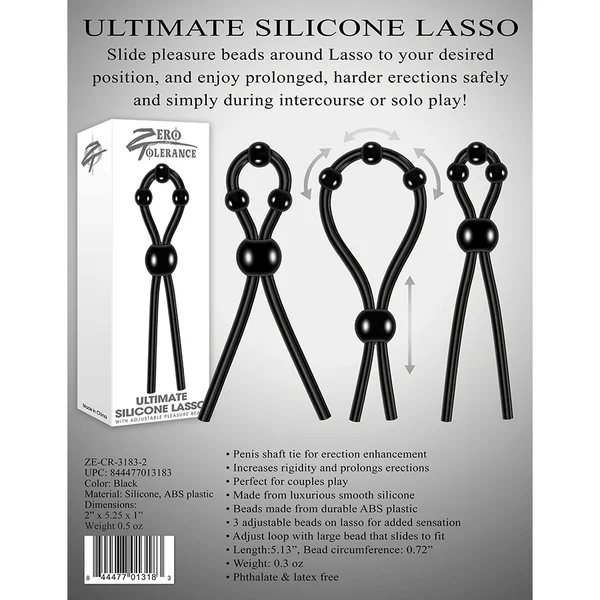 Zero Tolerance Ultimate Silicone Lasso with Adjustable Pleasure Beads — image 8 of 8