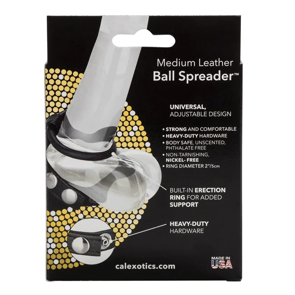 Medium Leather Ball Spreader Cock Ring by Cal Exotics — image 5 of 5
