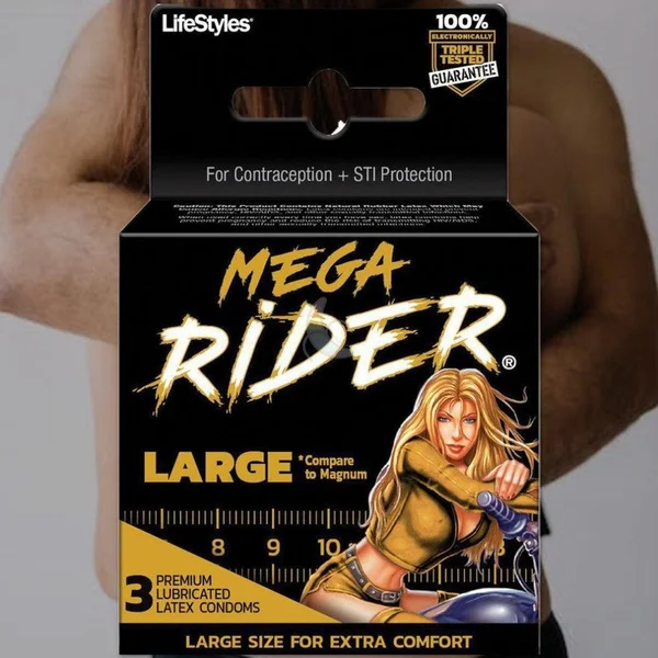 Lifestyles 'Mega' Rider Large Condom | 3-Pack — image 3 of 4