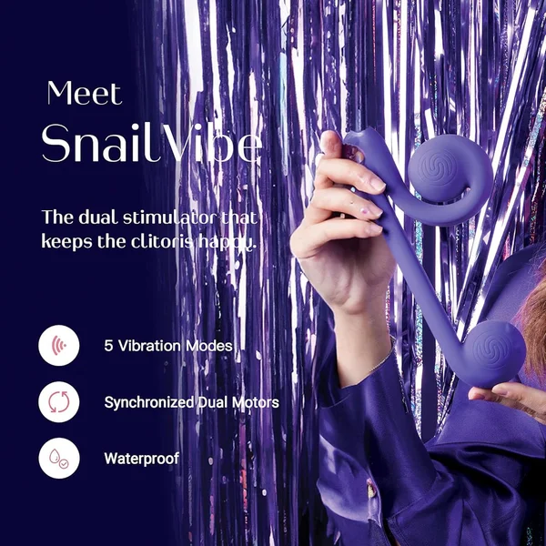 Snail Vibe Dual Motor Thrusting Vibrator - Purple — image 5 of 10