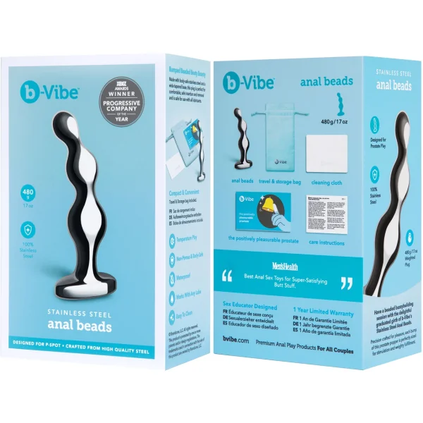 B-Vibe Stainless Steel Anal Beads
